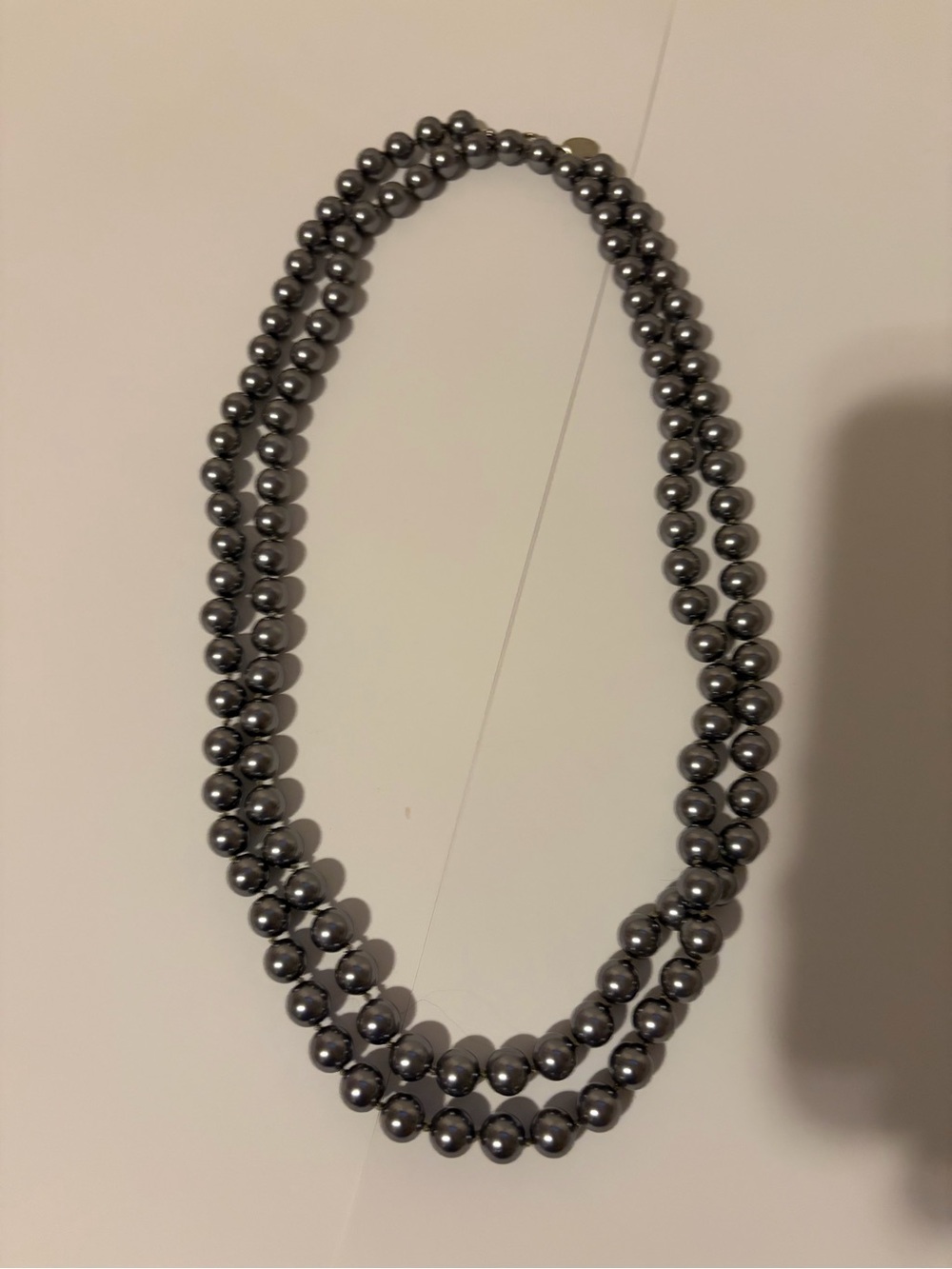 White House Black Market Metallic Gray Pearl Necklace
